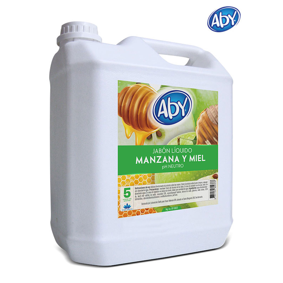 JABON LIQUIDO MANZANA Y MIEL PH NEUTRO 5 LITROS ABY