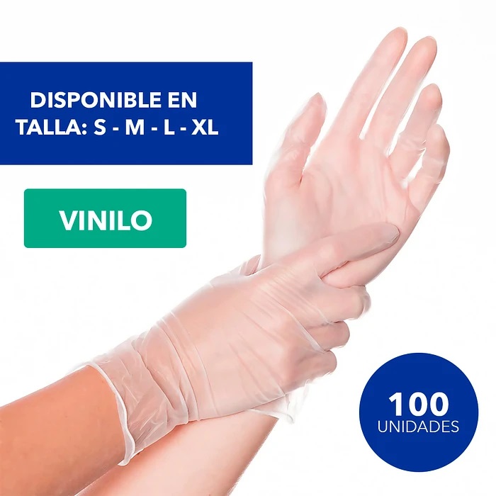 GUANTE VINILO CAJA 100 UNIDADES / 50 PARES.T/XS-S-M-L-XL