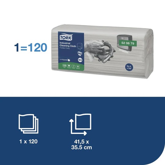 PAÑO LIMP. MULTIUSO TORK WIPE GRIS 120 UN. - Imagen 2