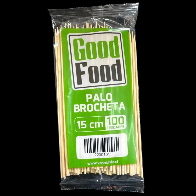 PALO BROCHETA BAMBU 15 CM 100 UN. BOLSA
