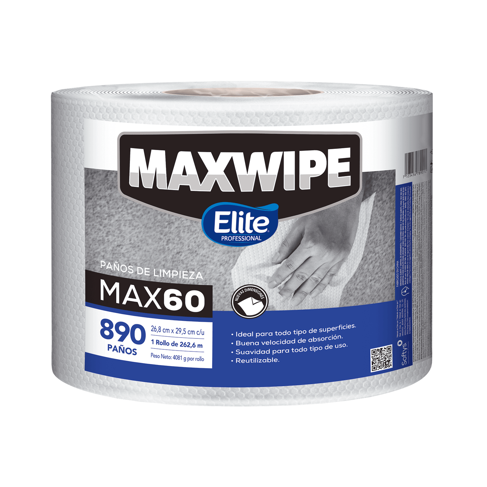BOBINA PAÑO LIMPIEZA MAX60 ELITE MAXWIPE 890 PAÑOS - Imagen 2