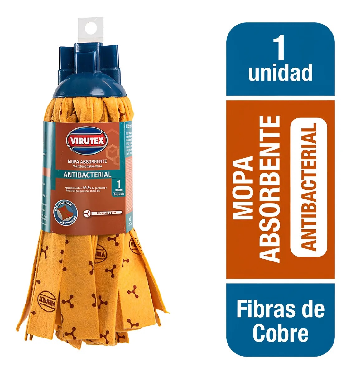 MOPA VIRUTEX ANTIBACTERIAL NANO COBRE C/BASTON-MANGO COMPLETA