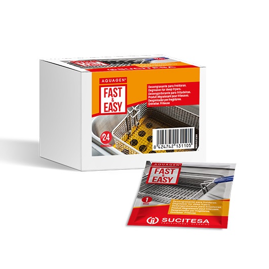 DESENGRASANTE FREIDORAS AQUAGEN FAST & EASY 24 SACHETS 30 GR. - Imagen 2